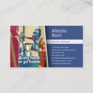 Train Hard   Boxing Trainer Business Card