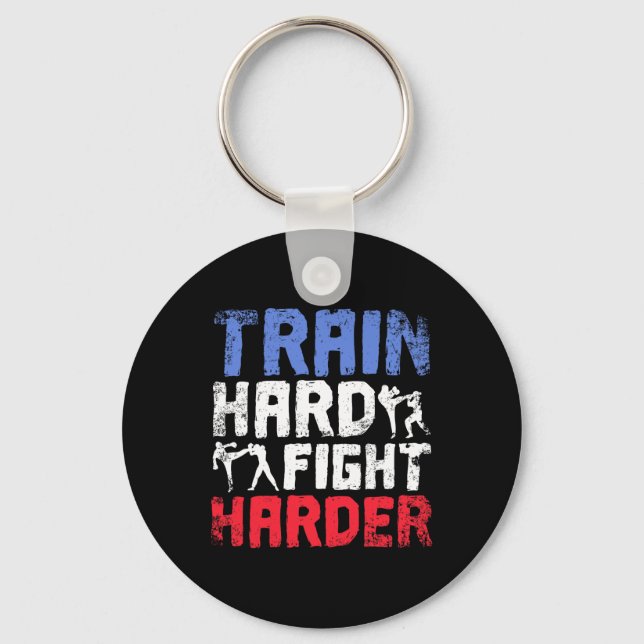 Train Hard Fight Harder Savate  Keychain (Front)