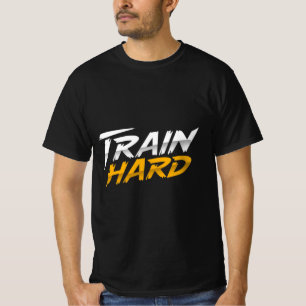 Train Hard Gym Motivation Shirt Workout Quote Te