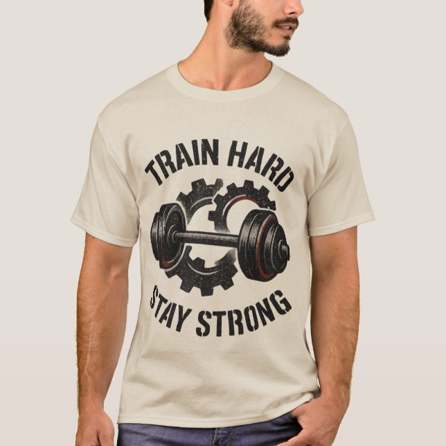 Train Hard T-Shirt – Motivational Workout Tee (Front)