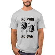 Train Hard Tee - No Pain No Gain Statement T-shirt