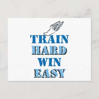 Train hard  Win Easy - Track and Field Postcard