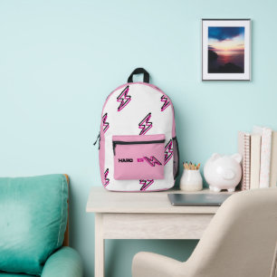 "Train Harder" Lightning Bolt Printed Backpack