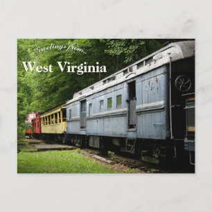 Train in Durbin West Virginia Postcard