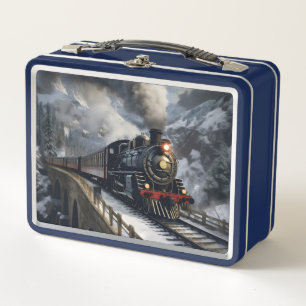 Train in Mountains Metal Lunch Box