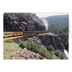 Train in Mountains with Cliff & River Photo Note