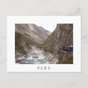 Train Inca vers Machu Picchu carte postale blanche