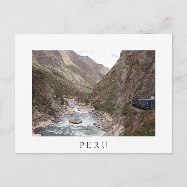 Train Inca vers Machu Picchu carte postale blanche (Devant)