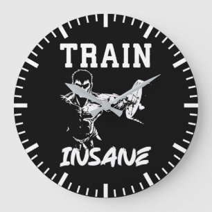 Train Insane - Anime Bodybuilding Gym Workout Large Clock