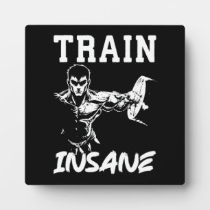 Train Insane - Anime Bodybuilding Gym Workout Plaque