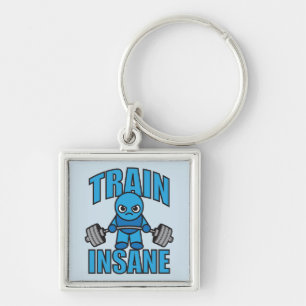 TRAIN INSANE Kawaii Weightlifter Deadlift Workout Keychain