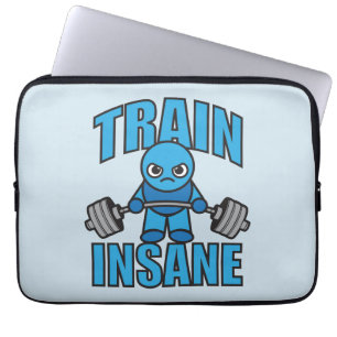 TRAIN INSANE Kawaii Weightlifter Deadlift Workout Laptop Sleeve