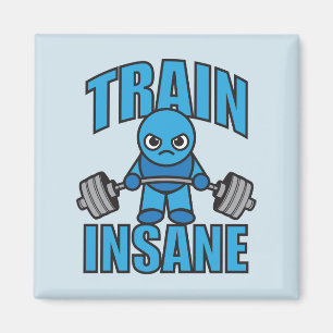 TRAIN INSANE Kawaii Weightlifter Deadlift Workout Magnet