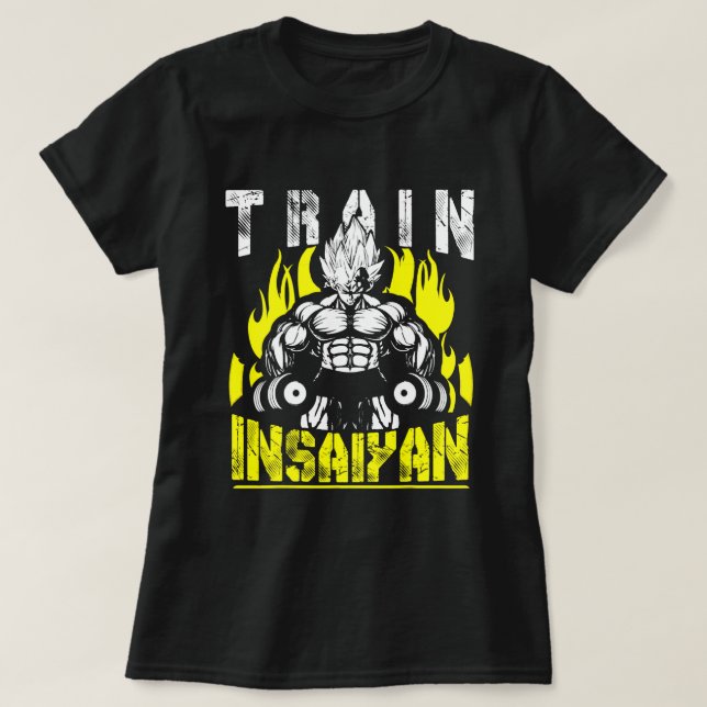 Train Insane Or Remain the Same Funny Workout Humo T-Shirt (Design Front)