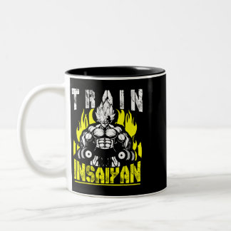 Train Insane Or Remain the Same Funny Workout Humo Two-Tone Coffee Mug