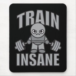 TRAIN INSANE - Workout Cartoon Anime Motivational Mouse Pad
