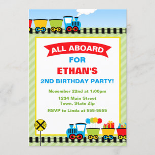 Train Invitation d'anniversaire 5x7 Carte photo