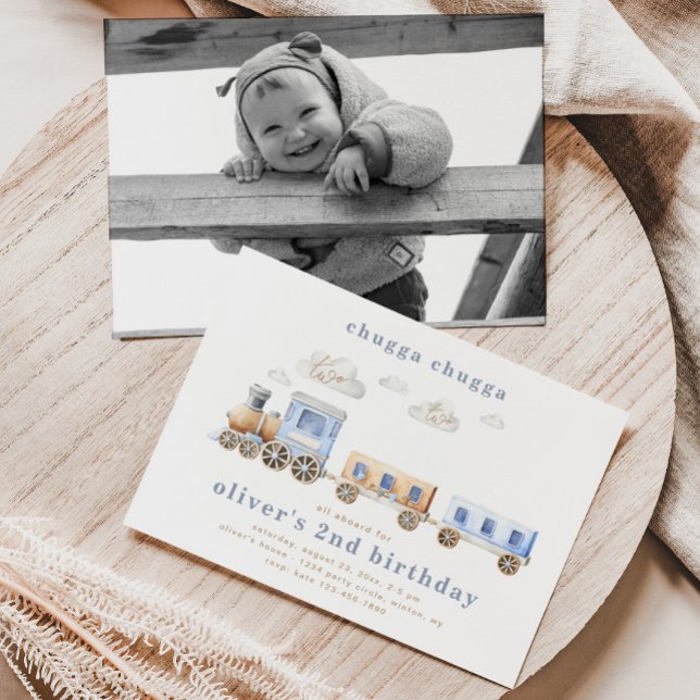 Train Invitation pour le deuxième anniversaire | T (Créateur téléchargé)