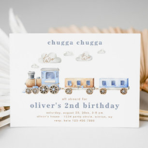 Train Invitation pour le deuxième anniversaire T