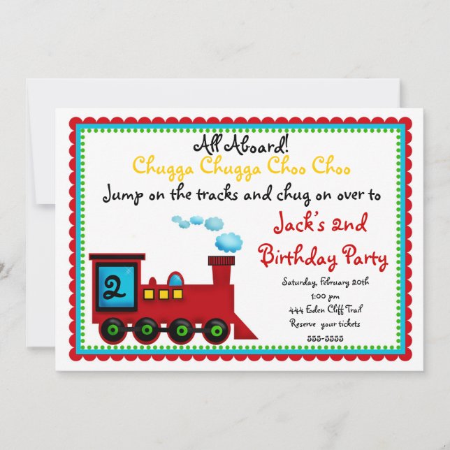 Train Invitations, Choo Choo Invitation (Front)