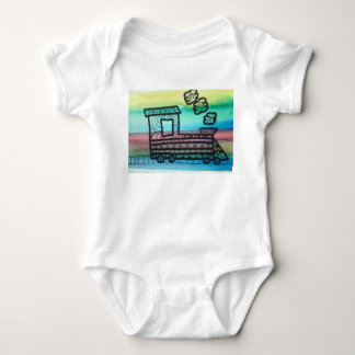 Train jersey baby bodysuit