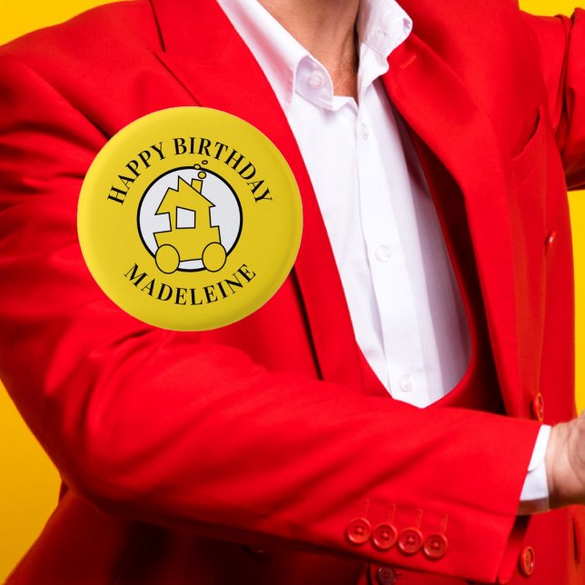 Train Kids Birthday  1 Inch Round Button (Creator Uploaded)