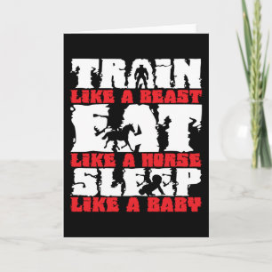 Train Like A Beast - Gym and Fitness Motivation Card
