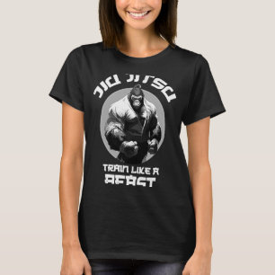 Train like a Beast Jiu Jitsu BJJ Grappling Gorilla T-Shirt