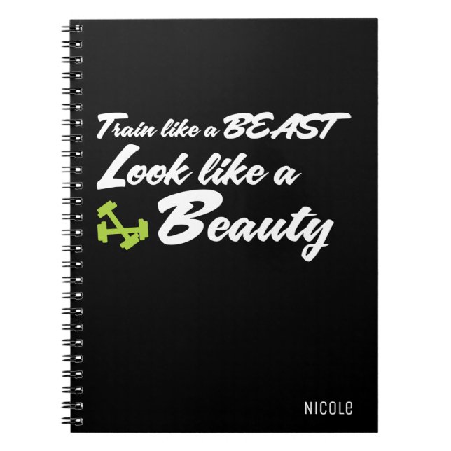 TRAIN LIKE A BEAST Personalized Fitness Journal (Front)