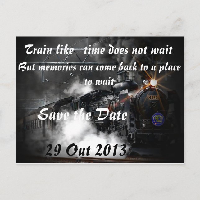 Train like   time does not wait announcement postcard (Front)