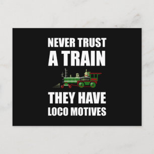 Train Loco Motives Funny Fan Postcard