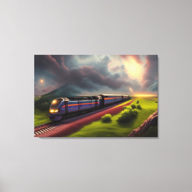 Train Locomotive Canvas Print (Front)
