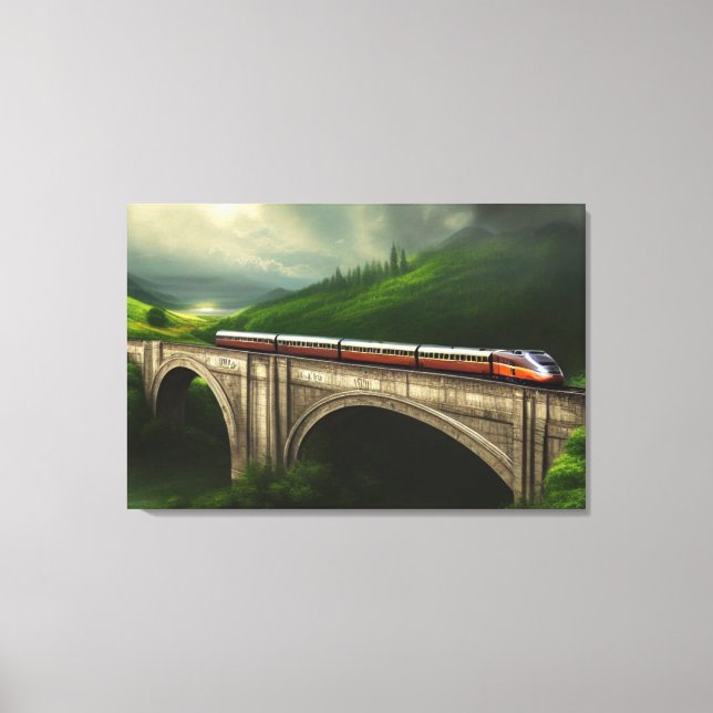 Train Locomotive Canvas Print (Front)