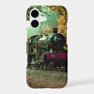 Train Locomotive Retro Vintage Fall Leaves
