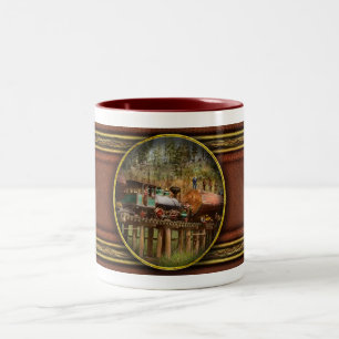 Train - Logging - The morning dump 1890 Two-Tone Coffee Mug