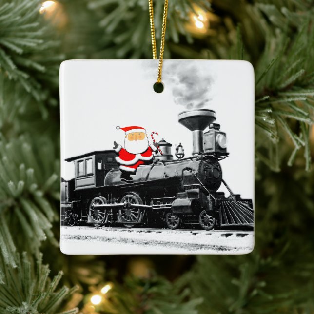 Train Lover Ceramic Ornament (Tree)