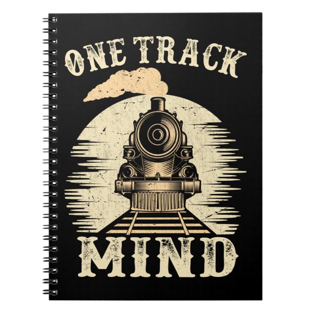Train Lover Locomotive Trainspotter Railroad Notebook (Front)