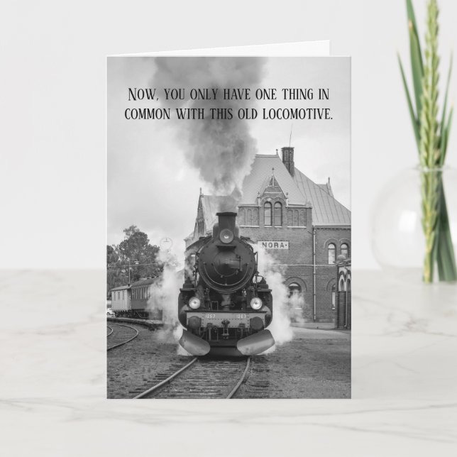 Train Lover Stopped Smoking Fun Card (Front)