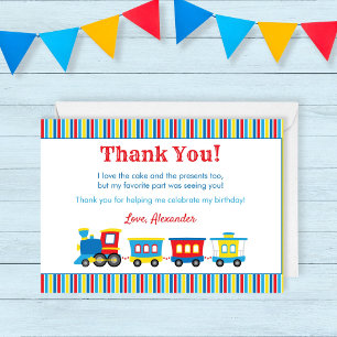 Train mignon Carte de remerciements