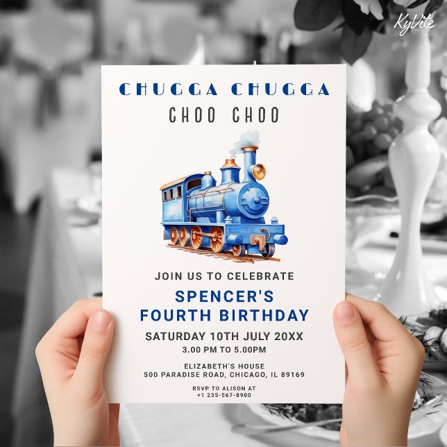 Train modifiable Anniversaire Invitation Train Ave (Créateur téléchargé)