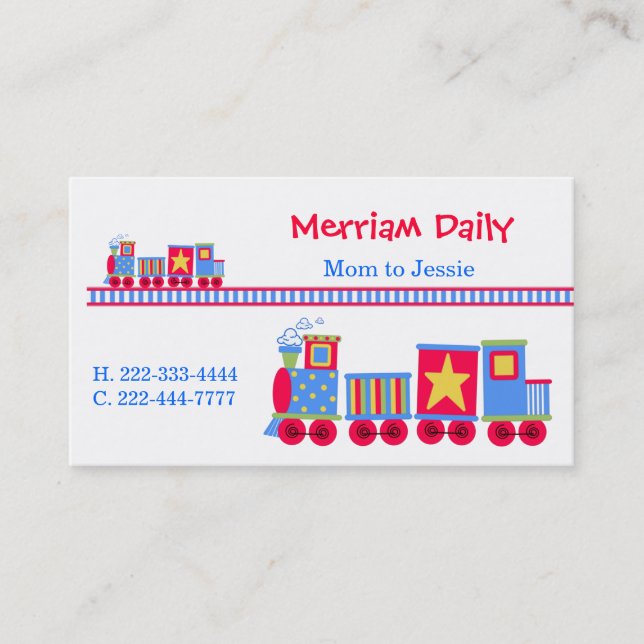 Train Mommy Play Date Card (Front)