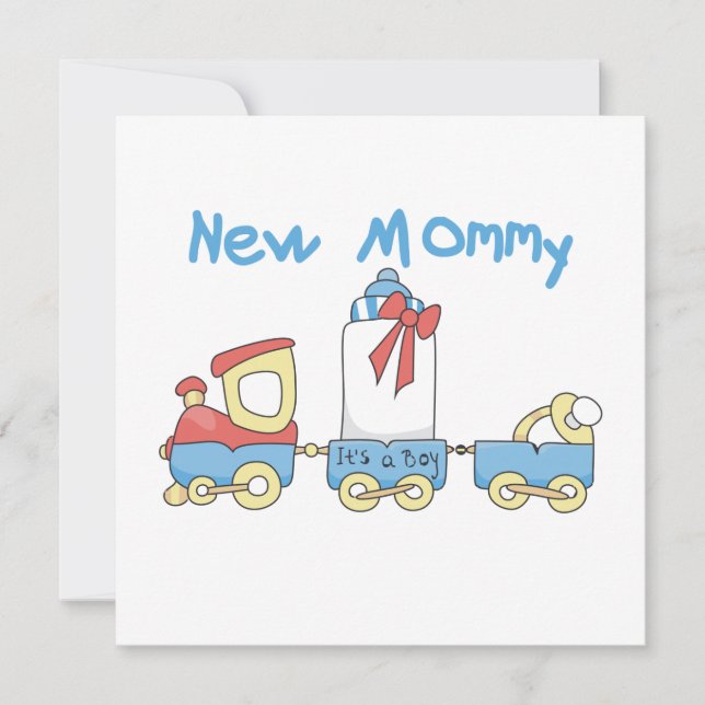 Train New Mommy It's a Boy Gifts Announcement (Front)