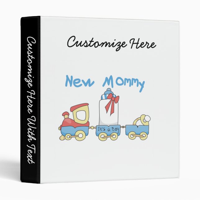 Train New Mommy It's a Boy Gifts Binder (Front/Spine)