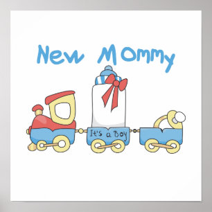 Train New Mommy It's a Boy Gifts Poster