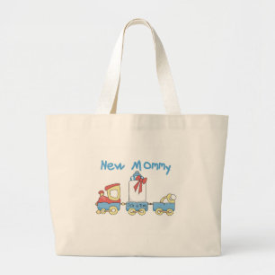 Train New Mommy of Boy tshirts and Gifts Large Tote Bag