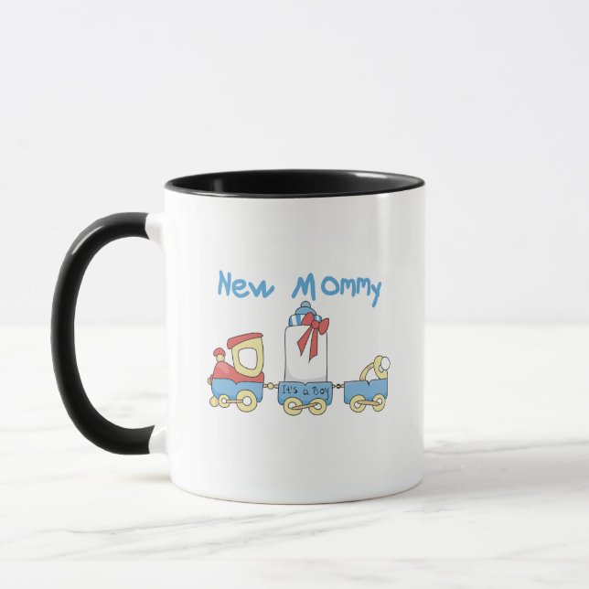 Train New Mommy of Boy tshirts and Gifts Mug (Left)