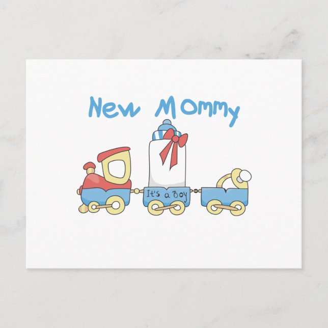 Train New Mommy of Boy tshirts and Gifts Postcard (Front)