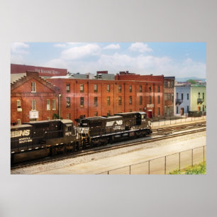 Train - Now Arriving in Roanoke Virginia Poster