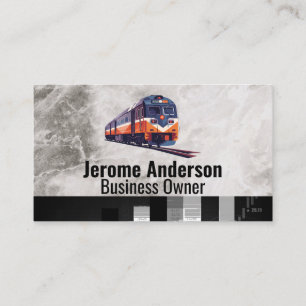 Train on Railroad Tracks Business Card