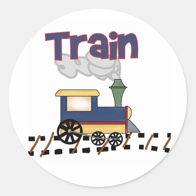 Train on Track Classic Round Sticker (Front)